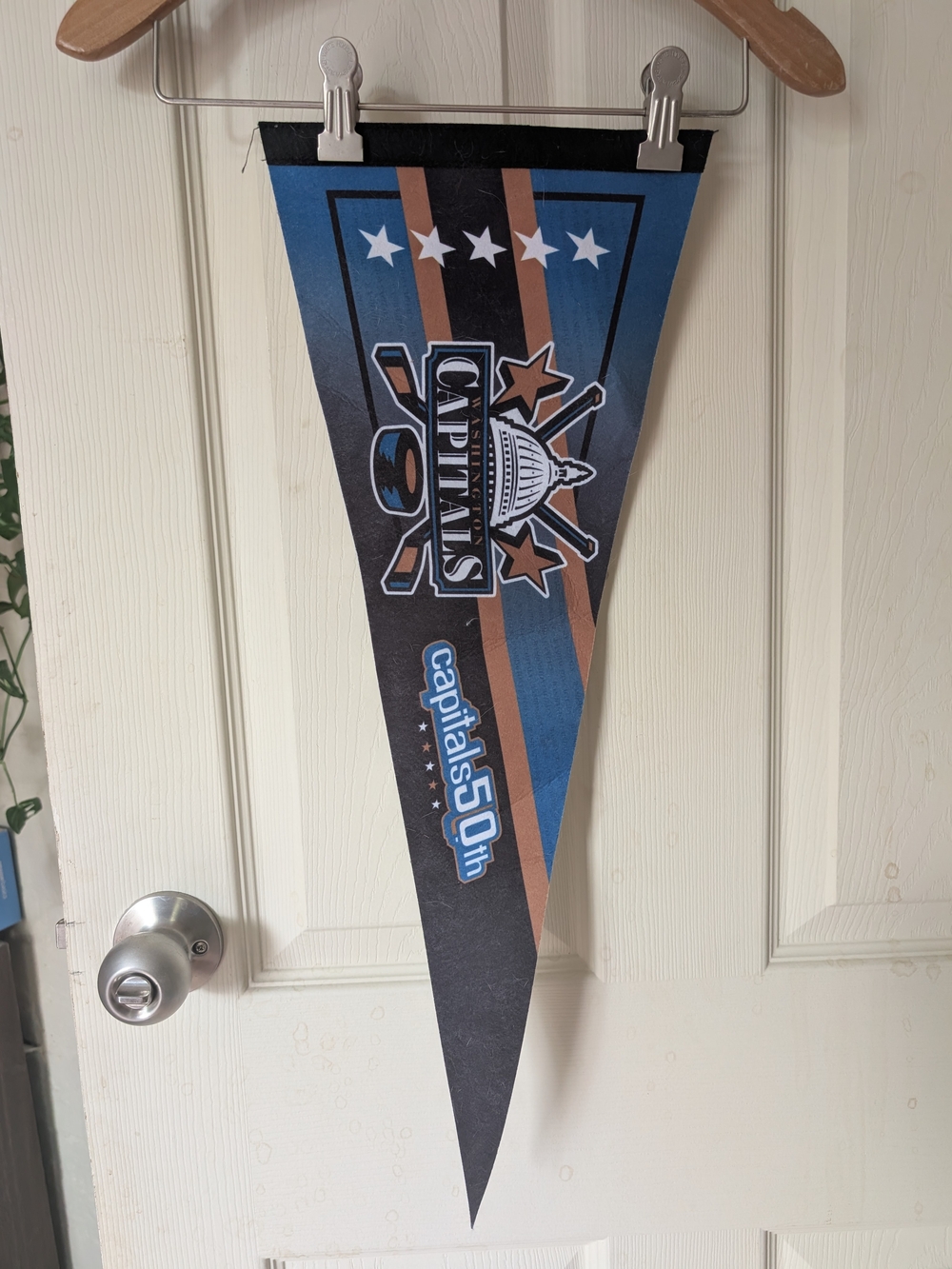Washington Capitals 50th Anniversary Blue Black Pennant Banner NHL Hockey
